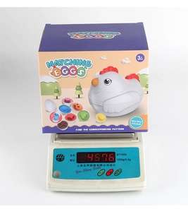 Educational matching eggs toy set in chicken storage box weighing 457.6g for early learning