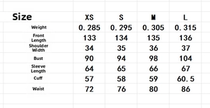 Detailed size chart for the elegant V-neck polka dot lace long dress in XS to L sizes