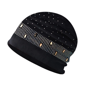 Bonnet En Tricot Chenille Pour Femmes Élégant Strass Et Paillettes Dorées Chapeau D'Hiver Chaud Coupe-Vent Mode