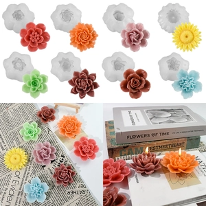 3D Bloem Siliconen Kaarsvorm DIY Handgemaakte Roos Pioen Lotus Vorm Voor Aromatherapie Zeep Taart Decoratie Was Ambacht
