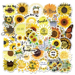 500 pieces of waterproof sunflower and honeybee graffiti stickers for luggage and skateboard