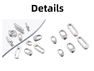 Polished stainless steel jewelry clasps in various sizes for DIY necklace making