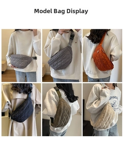 Quilted crossbody chest bag shown in five colors with adjustable strap for women