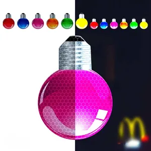 Macro detail of honeycomb reflective bulb stickers in six vibrant festive colors