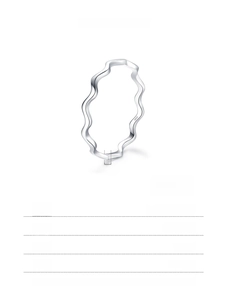 Detailed specs of wave-shaped S925 sterling silver ring showing width and weight