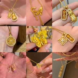 Anhänger Halskette Im Orientalischen Stil Kupfer Mit Zirkonia Einlage Neuer Chinesischer Vintage Schmuck Für Damen