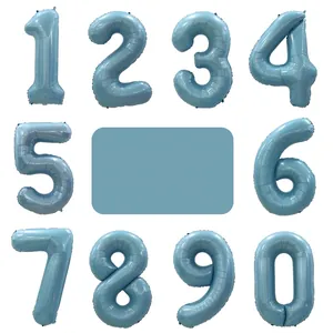 40-inch candy blue number foil balloons from 0 to 9 for birthday party decorations
