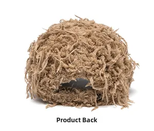Detailed back view of a brown fuzzy plush baseball cap with soft faux fur texture
