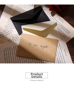 Detail of vintage kraft paper mini envelopes with To Mr. Right text and rose prop