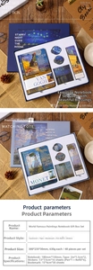 Artistic oil painting stationery gift set with hardcover journal and fountain pen
