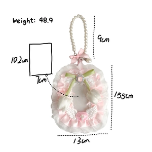 Lace tulip card holder measurements including weight 48.9g and size 15.5x13cm