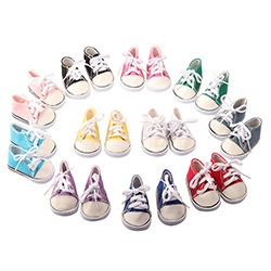 Cercle de mini chaussures en toile colorées pour poupées de 43 cm et poupées américaines