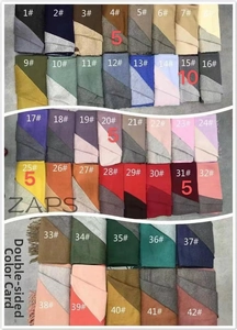 Detailed color chart showing 42 shades of double-sided soft cashmere scarves for winter