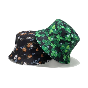 Polyester Bucket Hat Sun Protection Summer Beach Outdoor Floral Tropical Print For Women