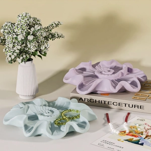 Spiral petal jewelry tray molds in lavender and light blue for modern resin craft storage