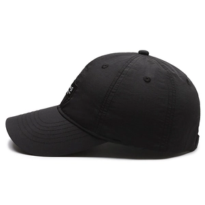Breathable black quick-dry sports cap for outdoor running and sun protection unisex
