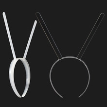 Detailed comparison of white solid and transparent antenna-style DIY hairbands on black