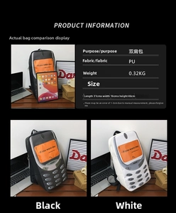 Retro mobile phone style backpack in PU material with size 31x16x46cm dimensions