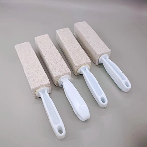 Pumice toilet cleaning brushes with durable plastic handles for removing hard water stains
