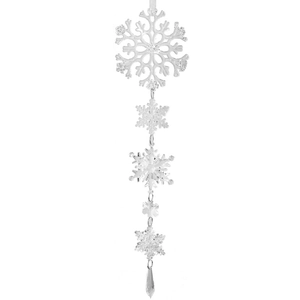 Acrylic Christmas snowflake pendant with multiple layers and crystal drop hanging decor