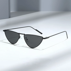 Retro Triangular Cat Eye Sunglasses Metal Frame AC Lens UV400 Protection Personalized Trendy Ins Style For Unisex