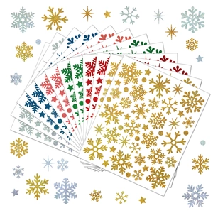Snowflake Stickers Glitter Vinyl Waterproof Self Adhesive For Christmas Holiday Party Winter DIY Gift Decoration Sparkling
