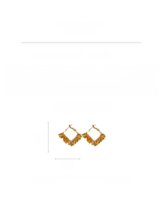 Size chart showing dimensions 3cm x 3cm for gold leaf earrings with silver needle