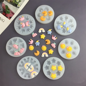 Silicone Mold Cartoon Sun Moon Cloud Star Rainbow Crown For DIY Cake Decoration Chocolate Fondant Mousse Resin Craft