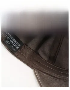 Detailed macro view of 100% cotton inner sweatband and sewing on vintage baseball cap