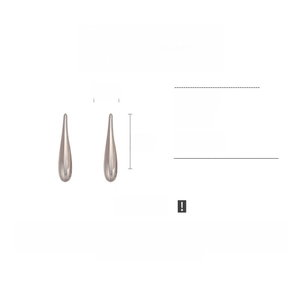 Detailed size chart of silver-tone teardrop earrings with dimensions 1.2cm by 6cm