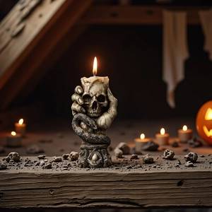 Gothic skull and snake hand silicone mold for DIY Halloween scented candle making