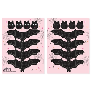 Creative Halloween bat lollipop decoration cards in black paper for festive party favors