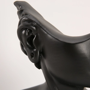 Matte black resin mannequin ear model for professional earring and jewelry display