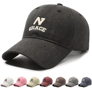 Baseball Cap Washed Cotton N GRACE Letter Embroidery Sunshade Adjustable Strapback Sport Hat For Men Women