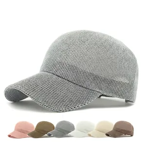 Breathable Mesh Baseball Cap Summer Polyester Knitted UV Protection Adjustable Outdoor Sport Sun Hat Minimalist