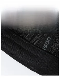 Close-up of the breathable mesh sweatband and stitching inside the baseball cap
