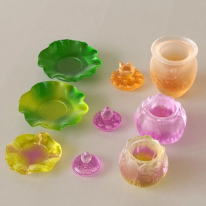 Stampi in silicone a loto per candele fai-da-te e contenitori con base a foglia di loto