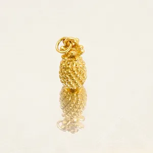 Pendentif ananas en acier inoxydable plaqué or pour colliers et bracelets DIY