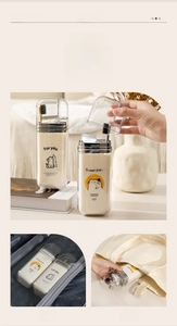 Detail showing portable travel toothbrush case with cute animal prints and large capacity