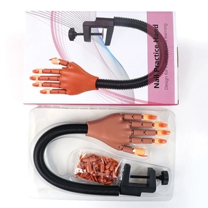 Professional flexible nail practice hand set with replacement tips and desk clamp base