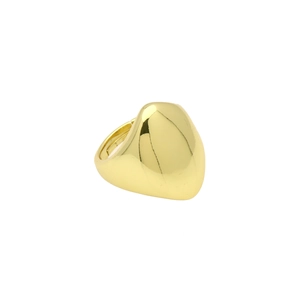 Minimalist 18k gold plated chunky heart shaped ring with a polished metallic finish