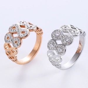 Infinity Symbol Statement Ring For Women 316L Stainless Steel With Micro Inlaid Zircon 18K Gold Plated Jewelry