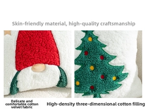 Close-up of festive Santa Claus embroidery on soft velvet fabric with detailed stitching
