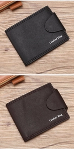 Detailansicht schlanker Herrenbrieftaschen in schwarz und braun mit Narbenleder