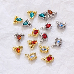 Zircon crab and bull head ocean pendants in gold and silver for DIY jewelry making