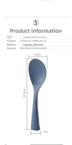 Tabella taglie dettagliata per cucchiaio da riso in silicone, misure 24,5cm e 7,3cm