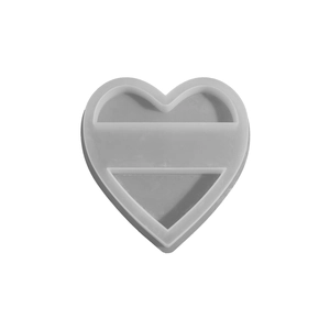 Translucent heart shaped silicone mold with dual compartment design for resin DIY