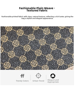 Macro shot of vintage floral monogram faux leather with textured grain on a shell handbag