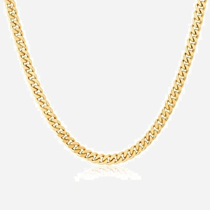 Cuban Chain Necklace Stainless Steel Gold Plated Flat Link Minimalist Fashion Jewelry For Women