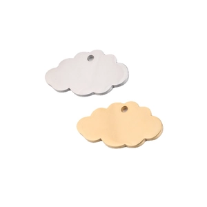 Polished mirror finish stainless steel cloud pendants in gold and silver for DIY jewelry